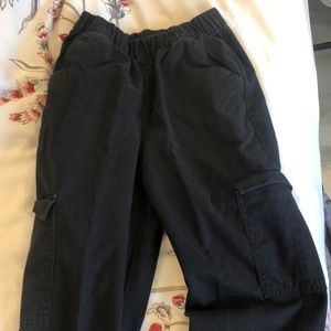 XS-S Black Cotton Cargo Pants/Joggers